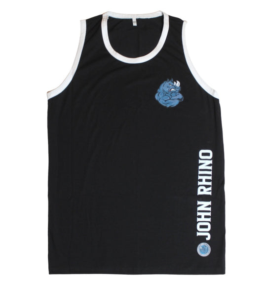 John Rhino Black Sleeveless Muscle T-shirt